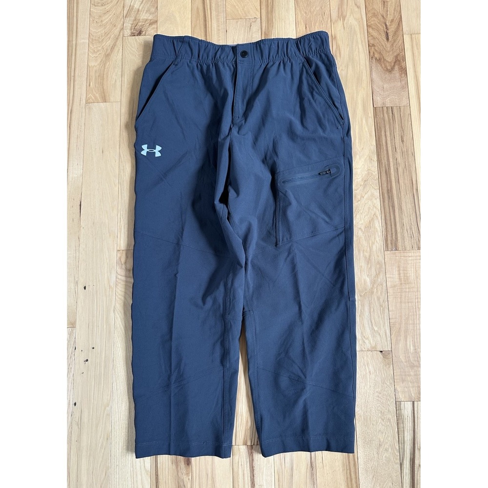 Under Armour Stretch Woven Mens Large Gray Utility Athletic Track Pants 32x26